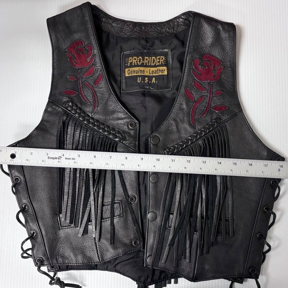 PRO-RIDER LADIES BLACK LEATHER MOTO/BIKER/WESTERN STYLE - Picture 5 of 8